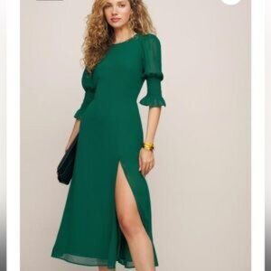Reformation Green Midi Dress